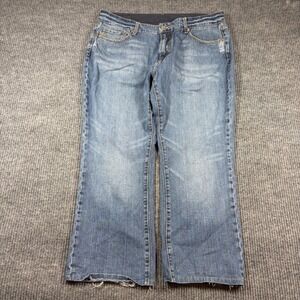 Seven7 Jeans Men's 38 Premium Blue Denim Straight Leg Faded Distressed Hem